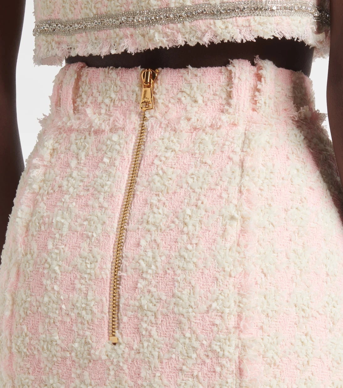 Balmain - Checked tweed miniskirt
