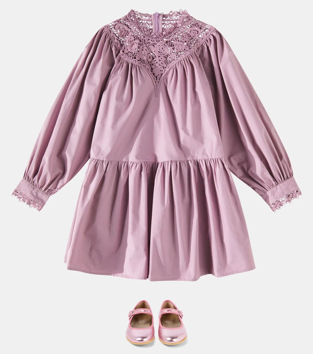 Petite Amalie - Appliqué cotton poplin dress