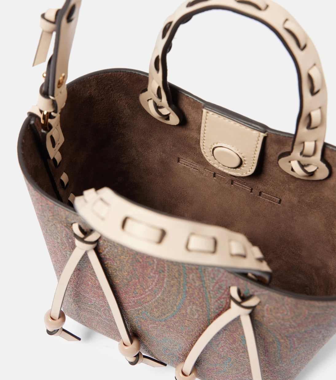 إيترو - حقيبة كتف صغيرة أساسية من الكانفاس المطلي
