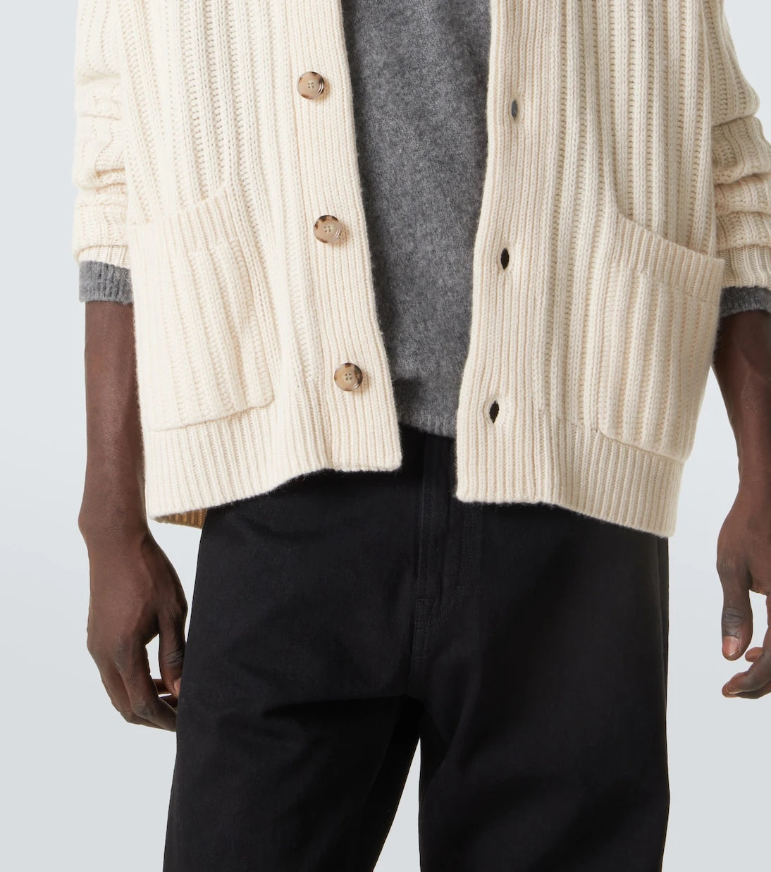 Allude - Ribbed-knit wool and cashmere cardigan