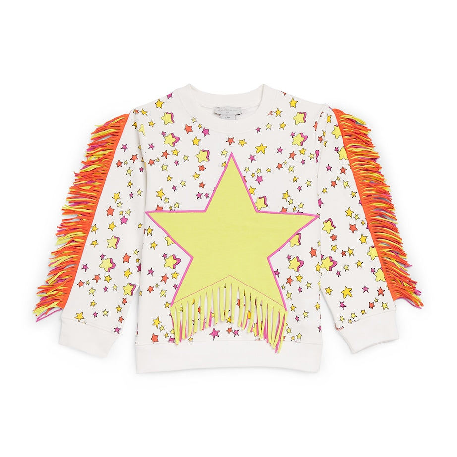 Stella McCartney Kids Star Print Fringe-Detail Sweatshirt (3-14 Years)