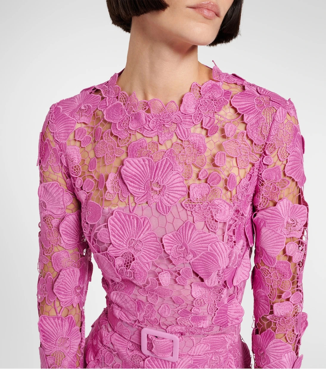Oscar de la Renta - Floral lace minidress