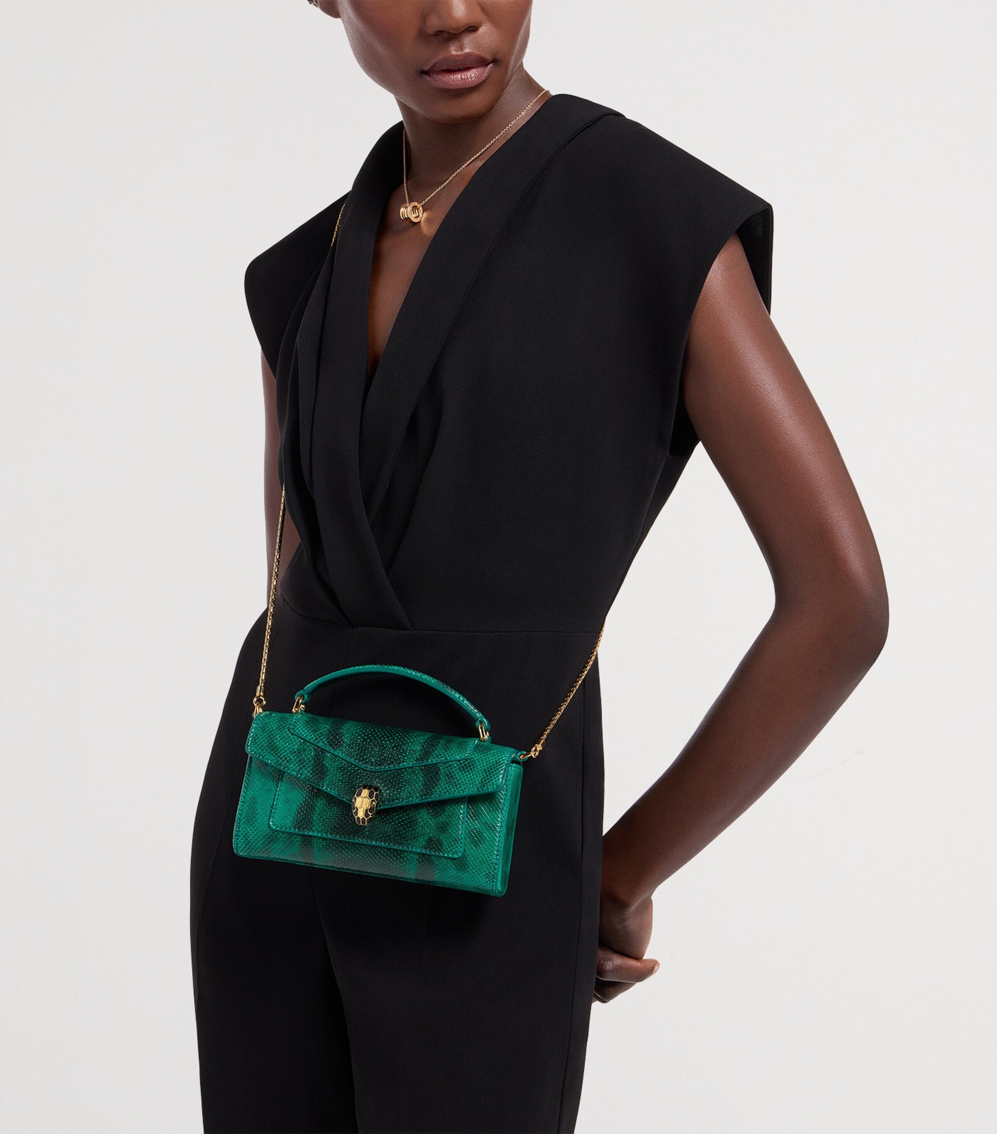 Green Karung Leather Serpenti Forever Phone Case