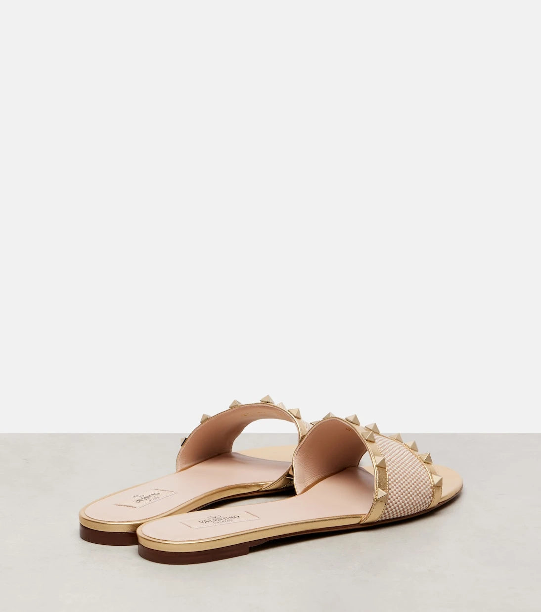 Valentino Garavani - Rockstud leather-trimmed slides