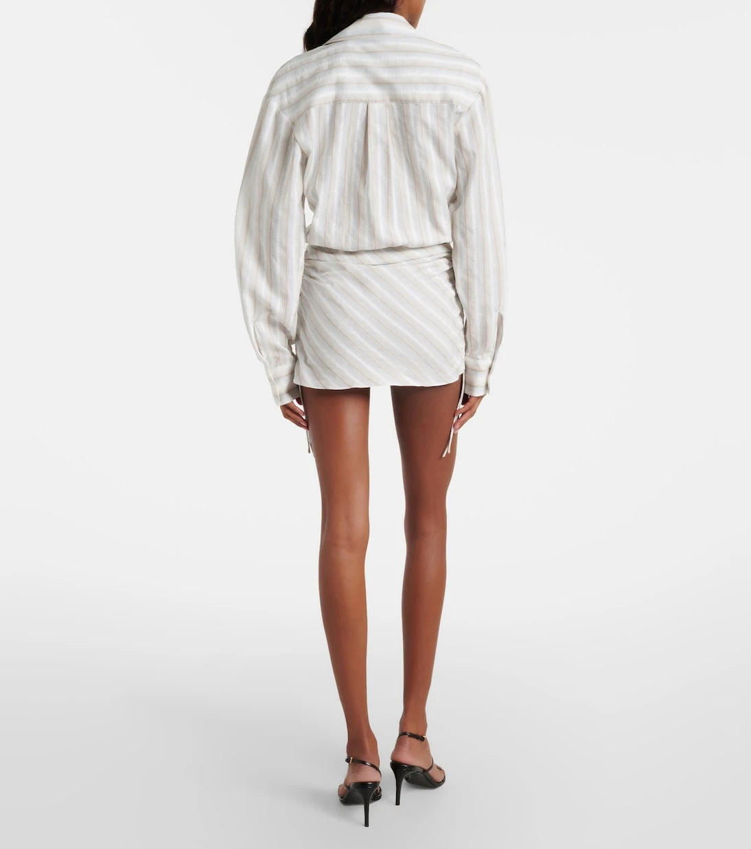 Christopher Esber - Ruched striped cotton minidress