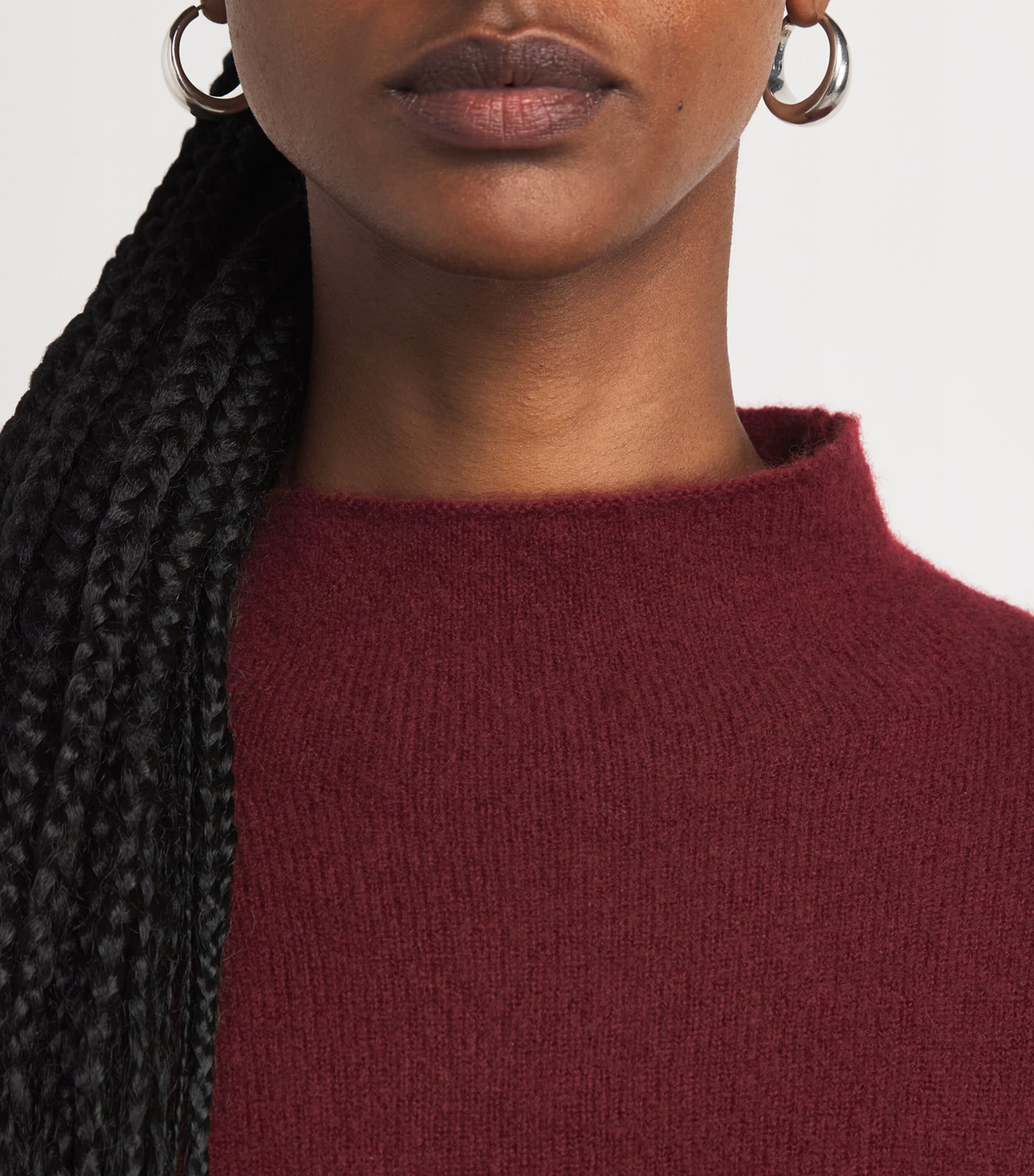 Max Mara Red Cashmere-Blend High-Neck Sweater