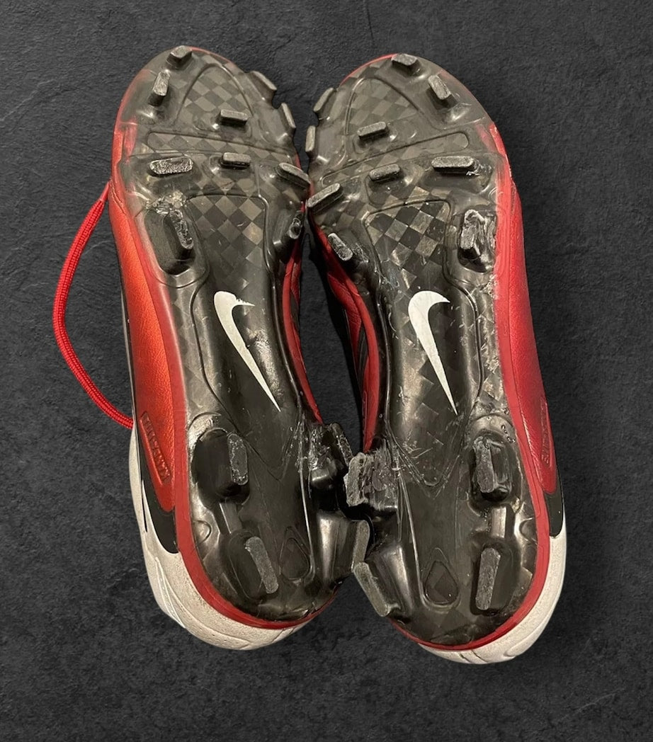 Andrés Iniesta Multi Match-Worn & Signed 2010-11 Barca Season Boots Framed Display