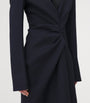 Blue Wool Twisted-Lapel Coat
