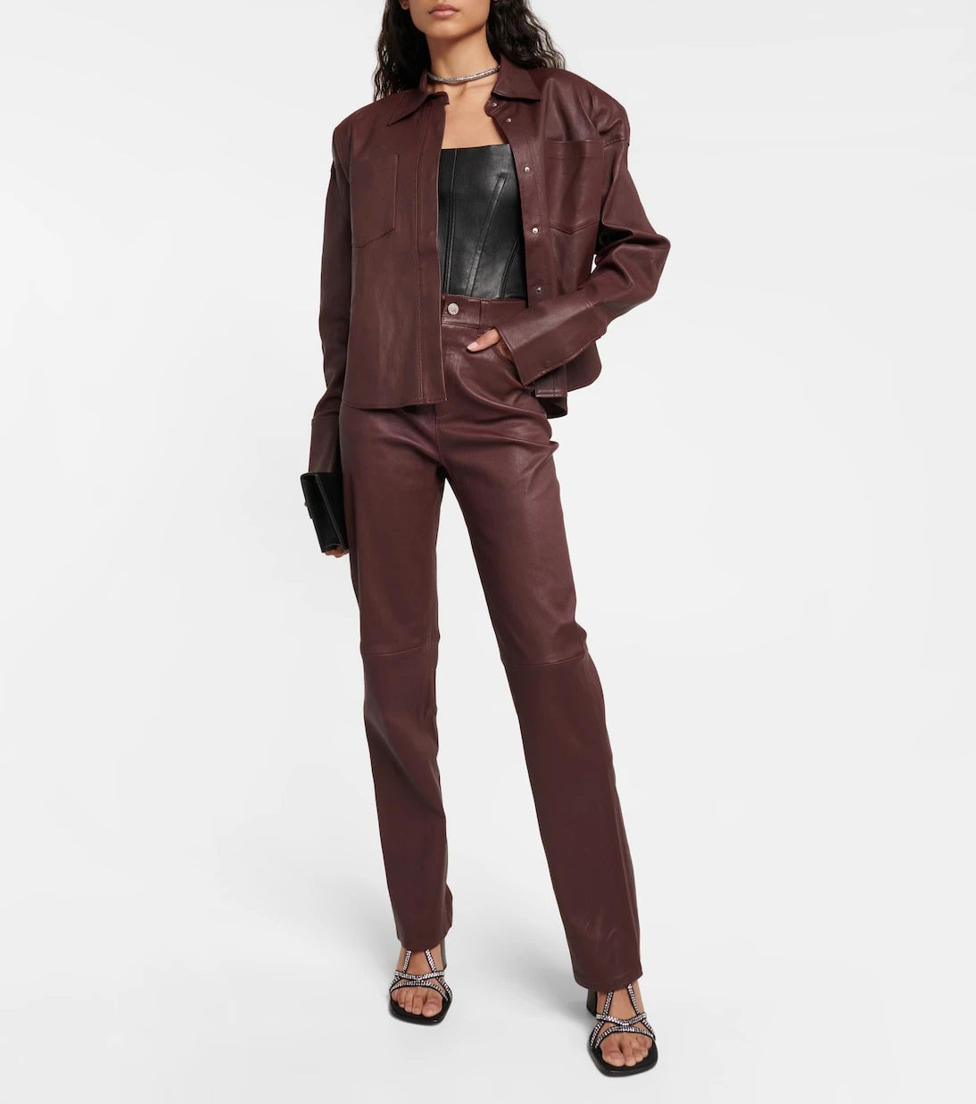 Stouls - Terry high-rise straight leather pants