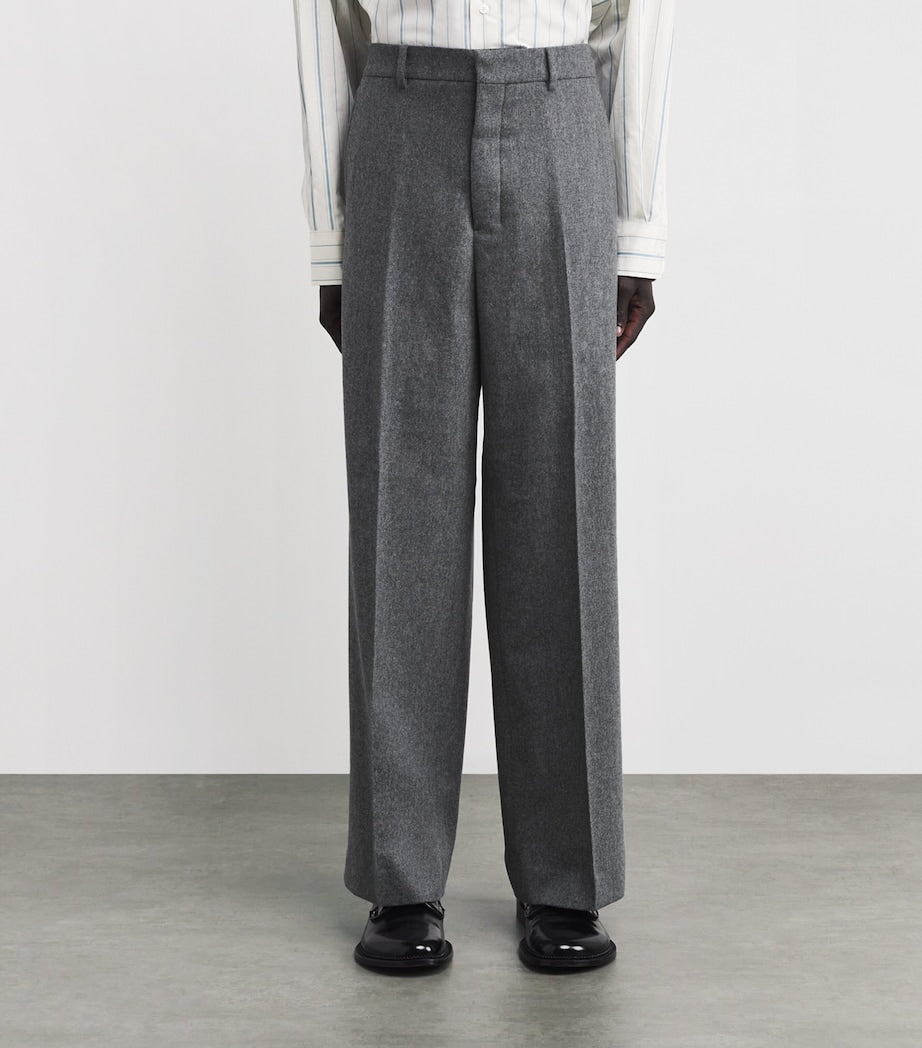 AMI Paris Virgin Wool Wide-Leg Trousers