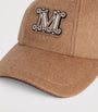 Beige Cashmere Monogram Baseball Cap
