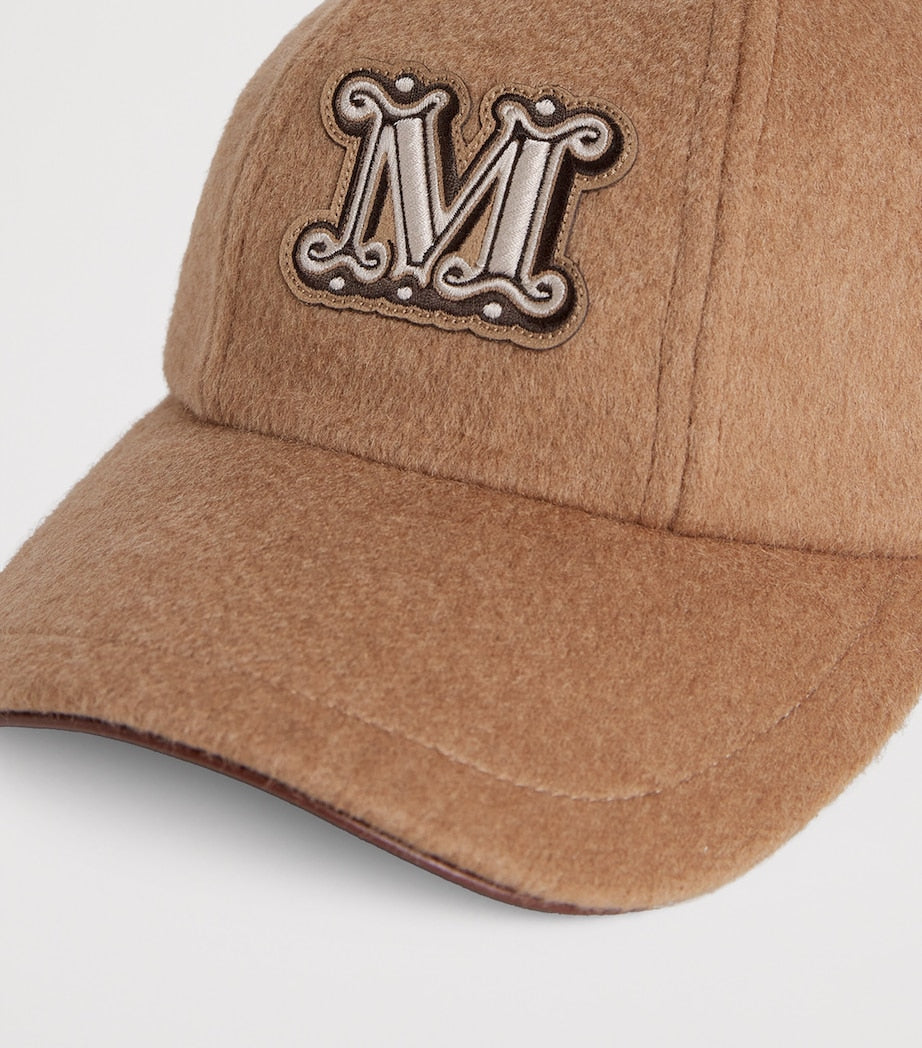 Beige Cashmere Monogram Baseball Cap