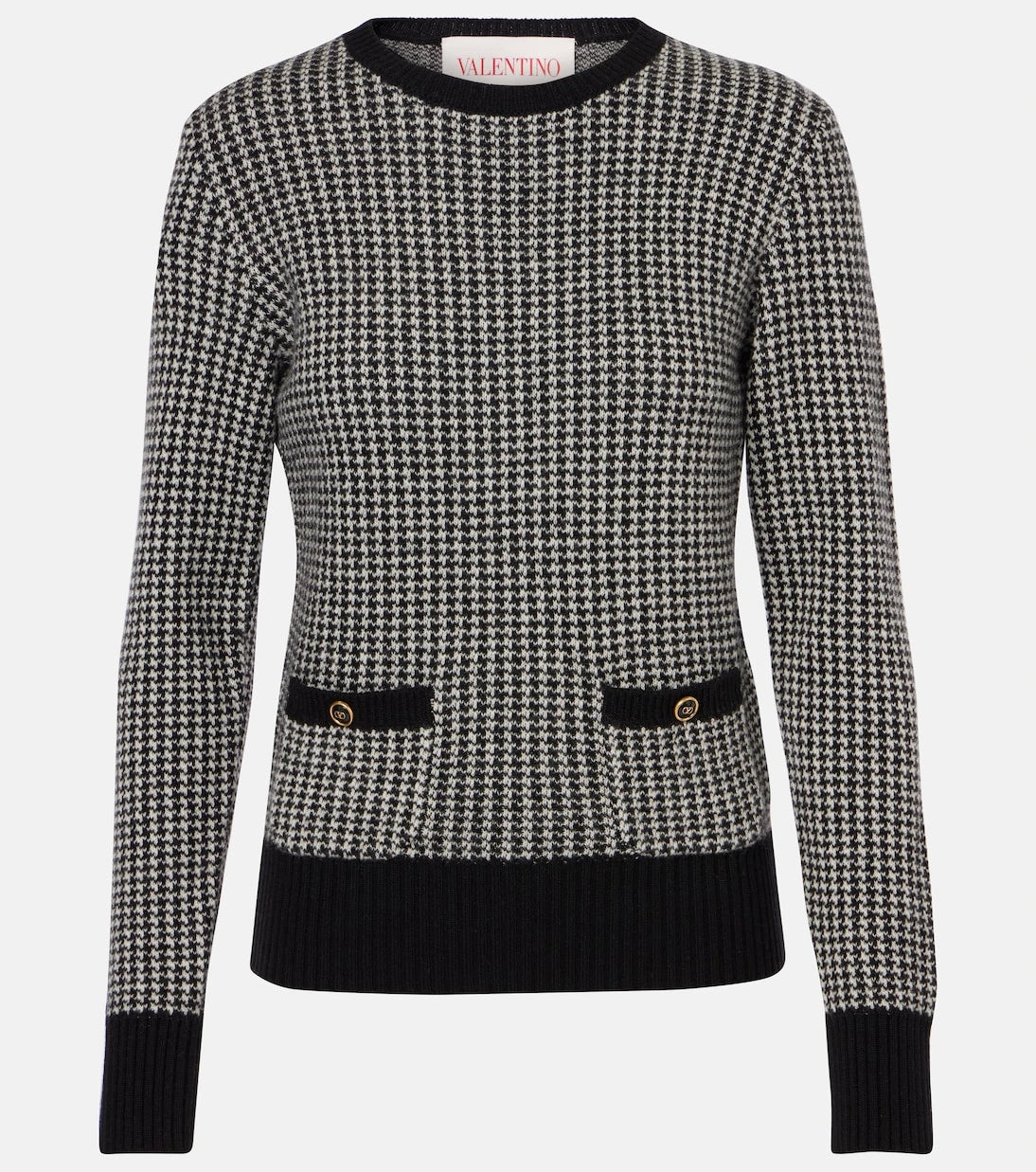 Valentino - Houndstooth virgin wool sweater