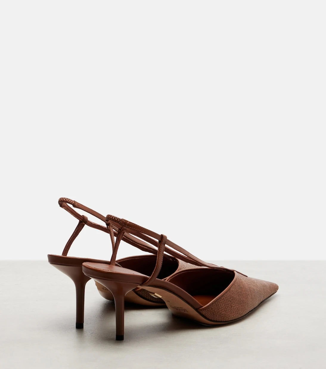 Max Mara - Leather-trimmed slingback pumps