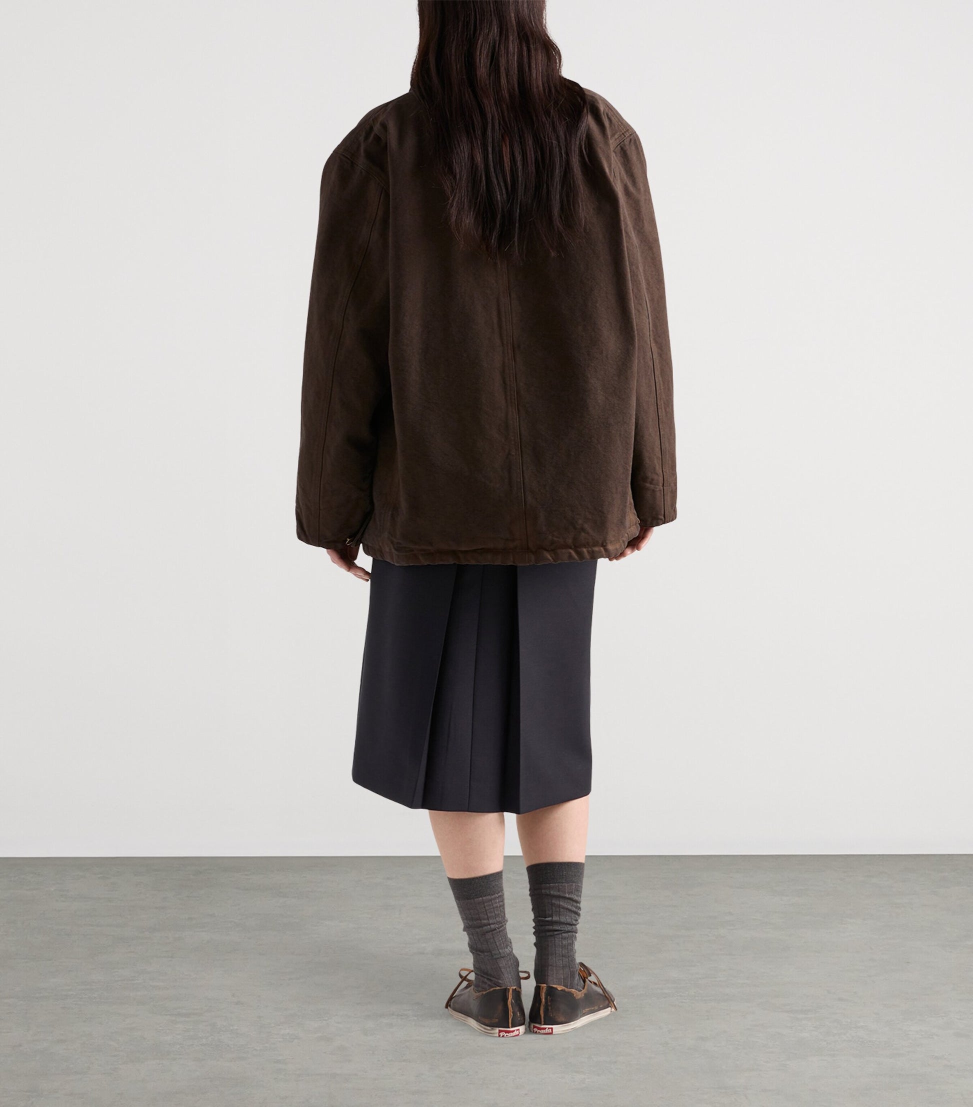 Prada Blue Mohair-Wool Midi Skirt