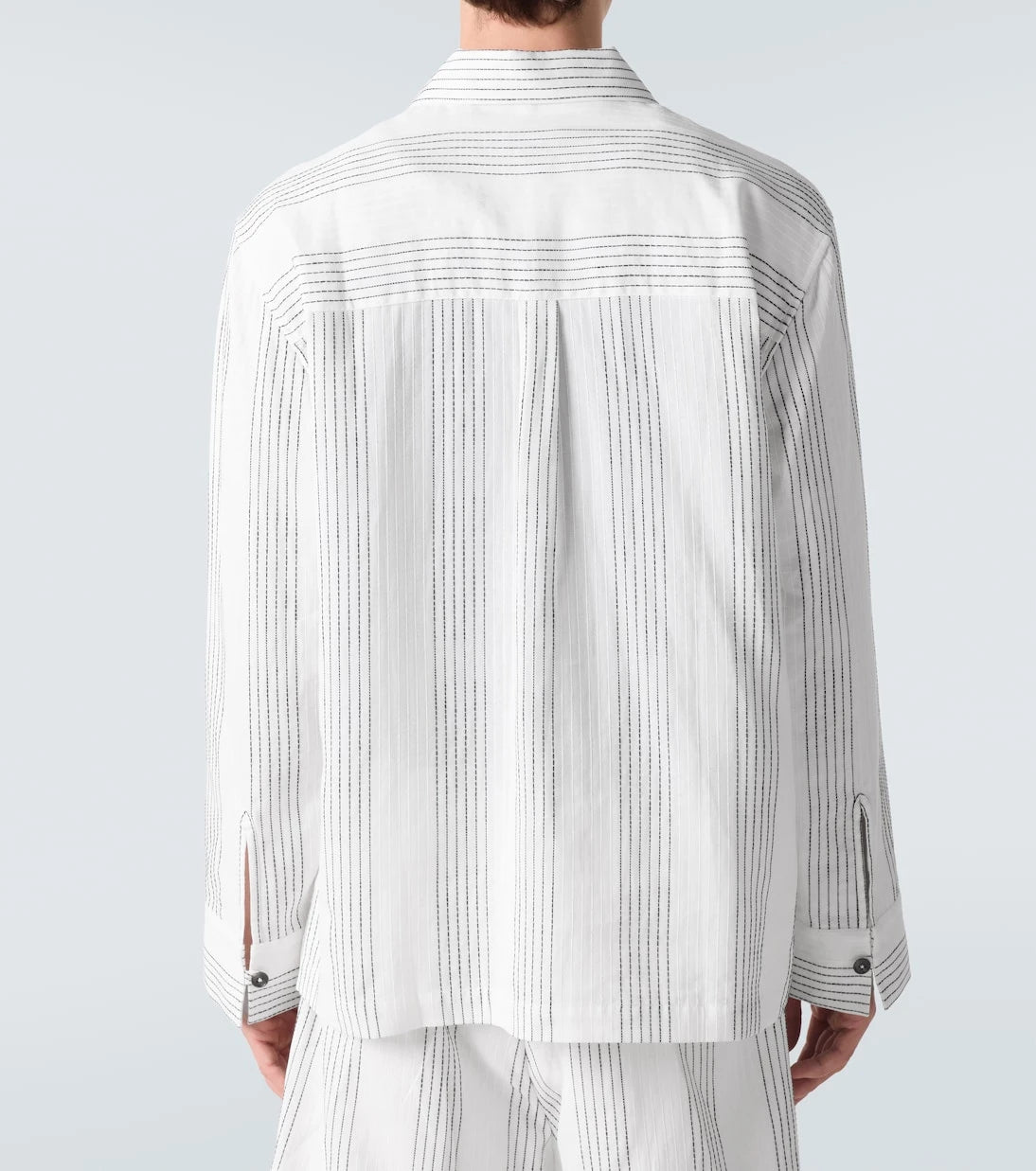 Commas - Textured Striped cotton overshirt