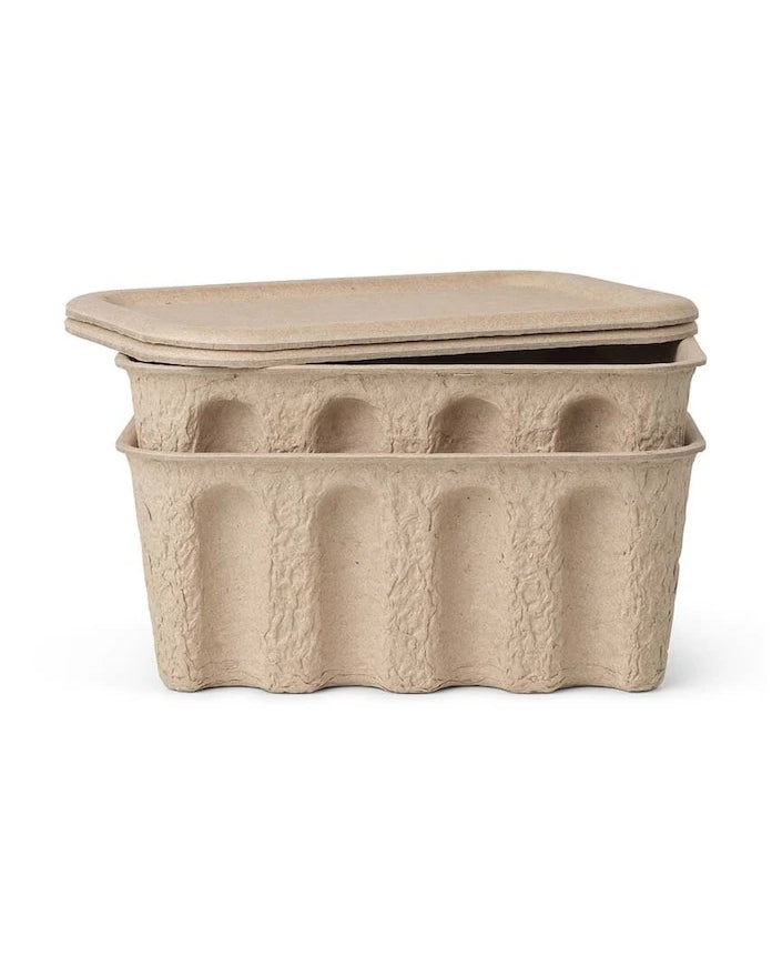 ferm LIVING Paper Pulp Box Saklama Kutusu (2 adet)
