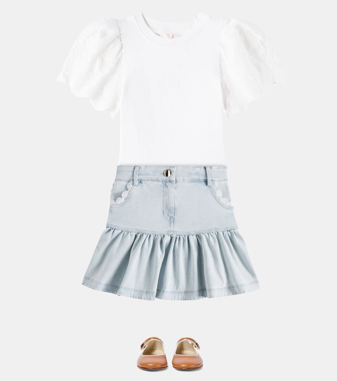 Petite Amalie - Embroidered cotton T-shirt