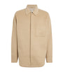 Beige Oversized Wool Shirt Jacket
