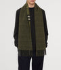 Green Cashmere Reversible B Shield Scarf