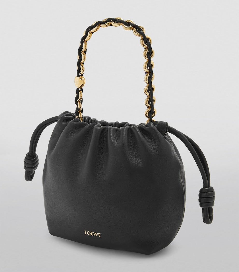 LOEWE Black Mini Leather Flamenco Purse