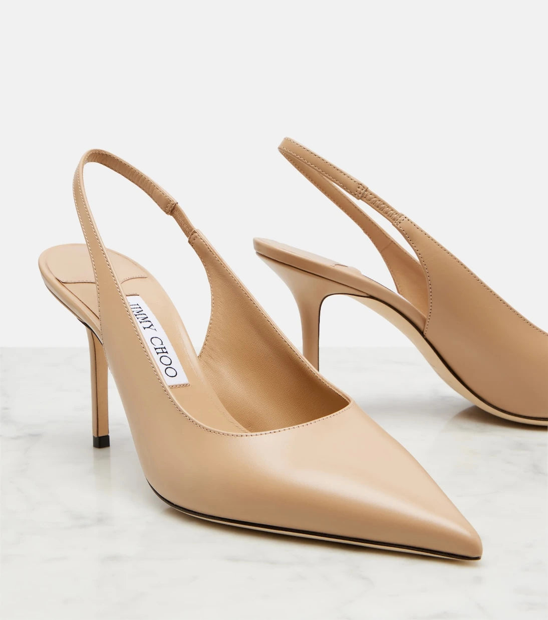 Jimmy Choo - Love leather slingback pumps