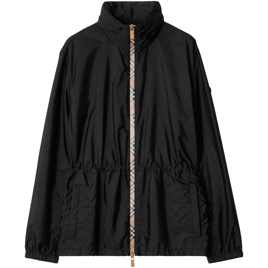 Burberry Black Technical Adaptable Check-Trim Parka
