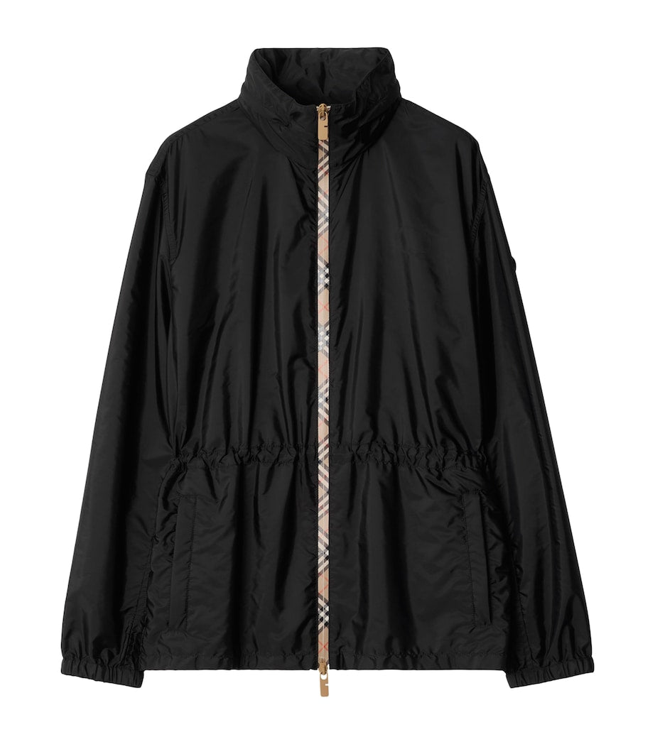 Burberry Black Technical Adaptable Check-Trim Parka
