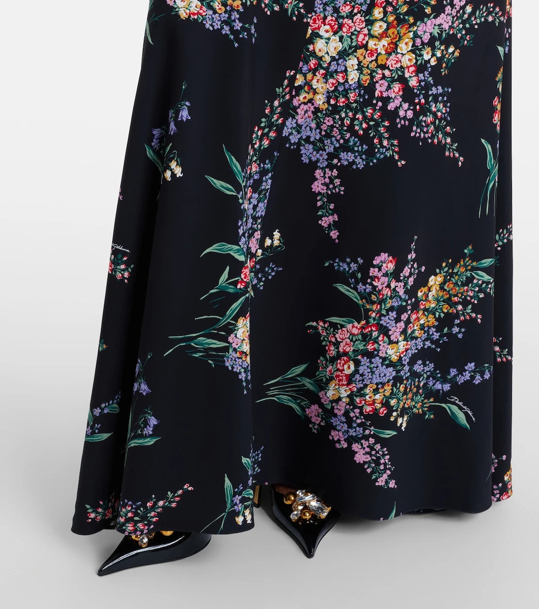 Dolce&Gabbana - Floral silk-blend charmeuse maxi dress