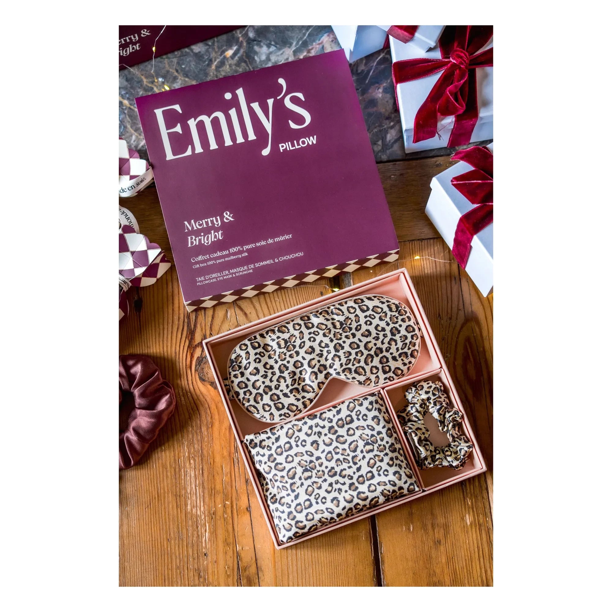 Emily's Pillow - Leopard print silk sleep set