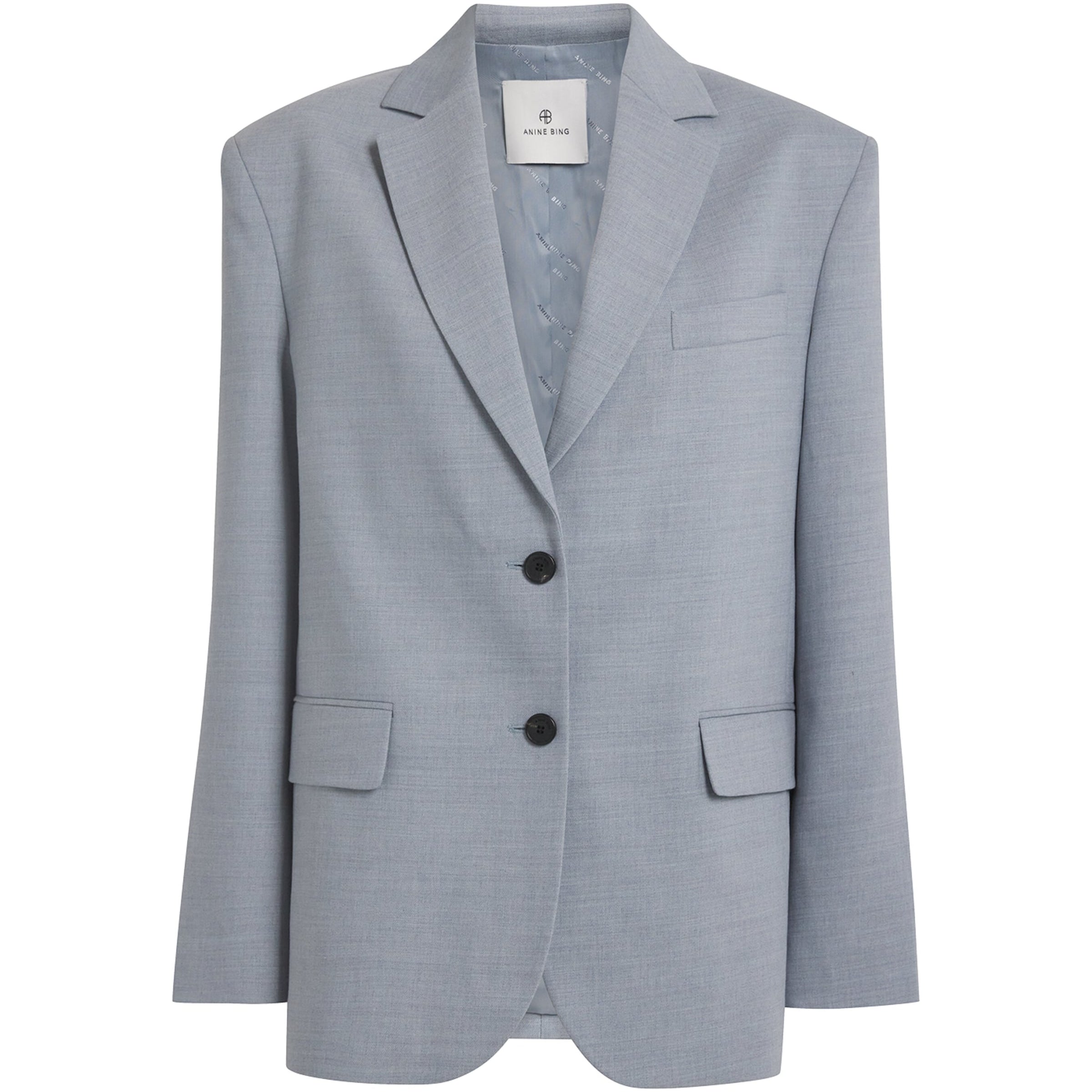ANINE BING Blue Quinn Single-Breasted Blazer