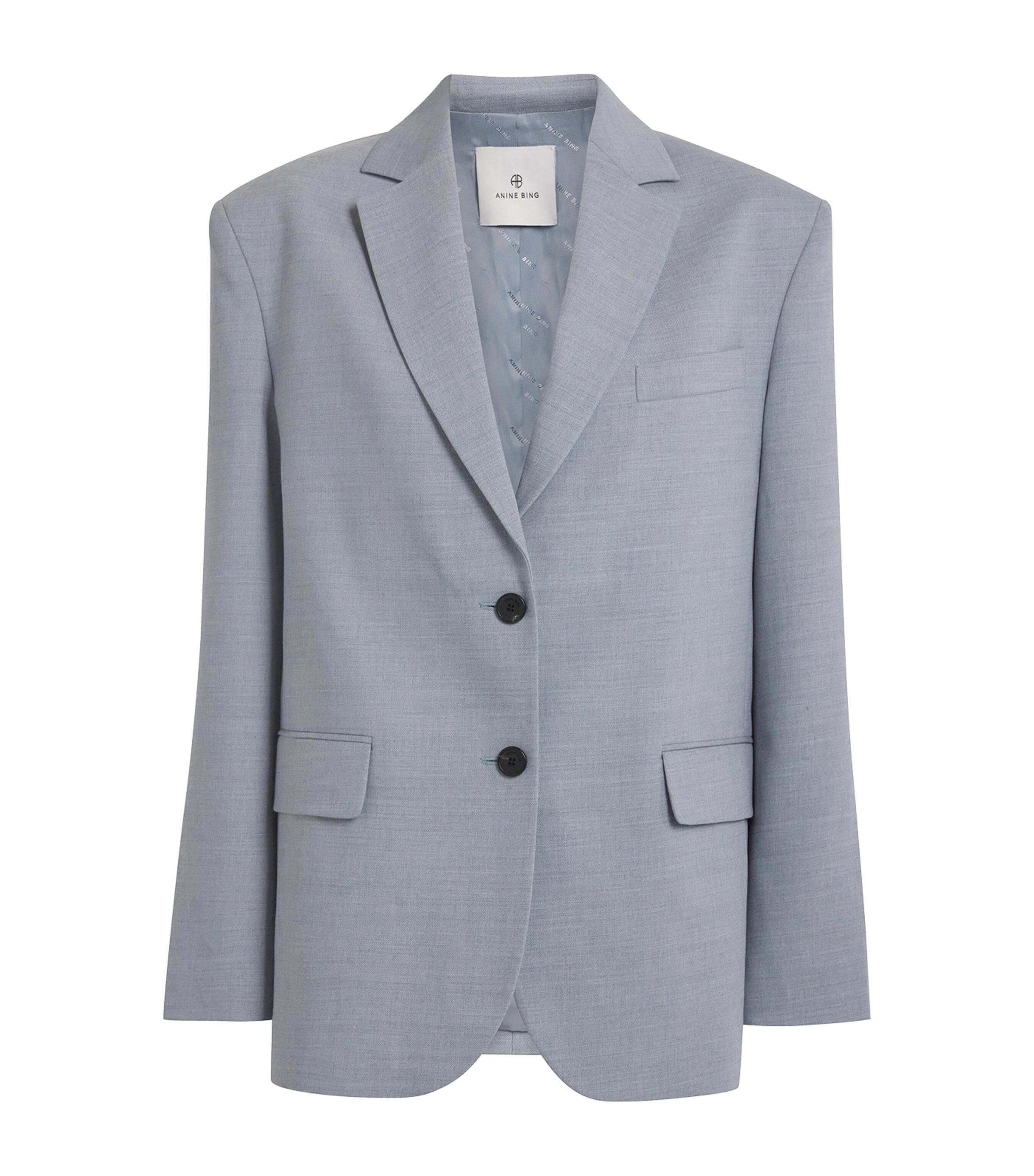 ANINE BING Blue Quinn Single-Breasted Blazer