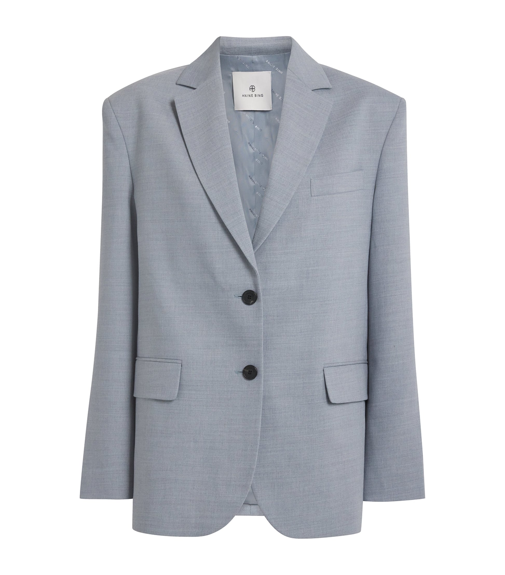ANINE BING Blue Quinn Single-Breasted Blazer