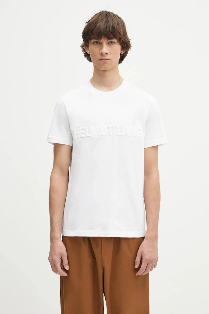 Памучна тениска Helmut Lang EMBOSSED.TEE.ROUNDED