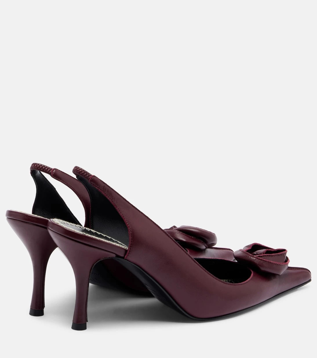 Magda Butrym - Floral-appliqué leather slingback pumps