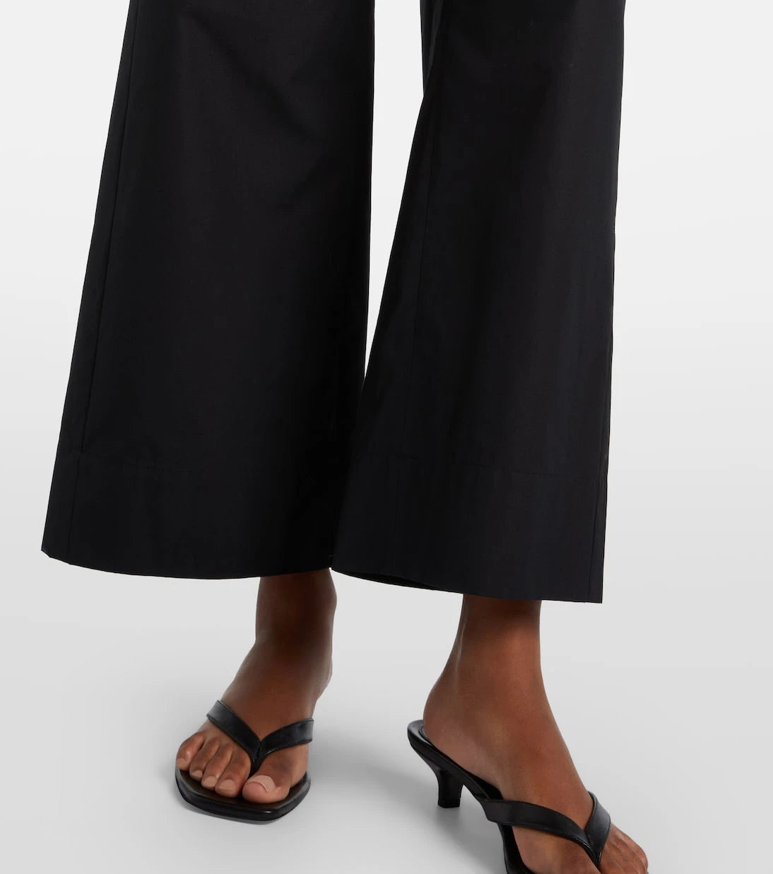 'S Max Mara - Argento cotton cropped wide-leg pants
