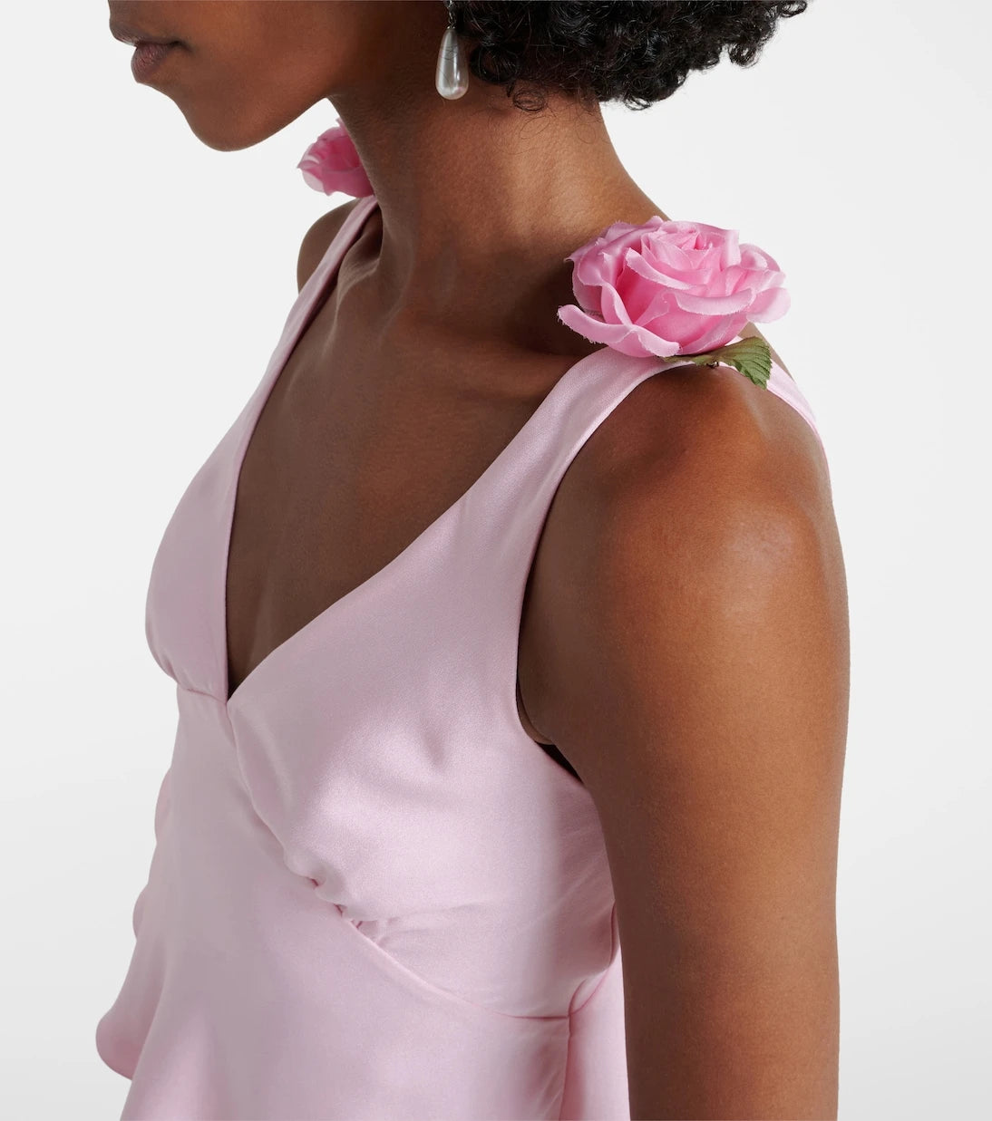 Rodarte - Floral-appliqué silk crêpe top