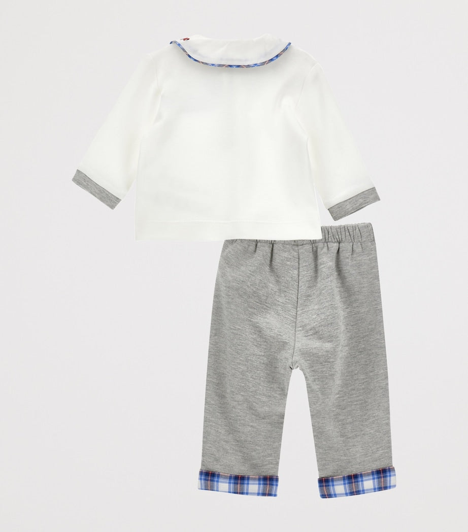 Cotton Polo Shirt, Trousers and Bow Tie Set (1-9 Months)