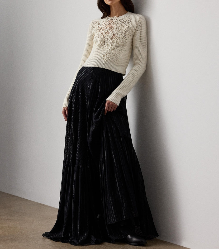 Cashmere Floral Sweater CREAM