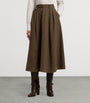 Brown Birdseye Tweed Evilyn Maxi Skirt
