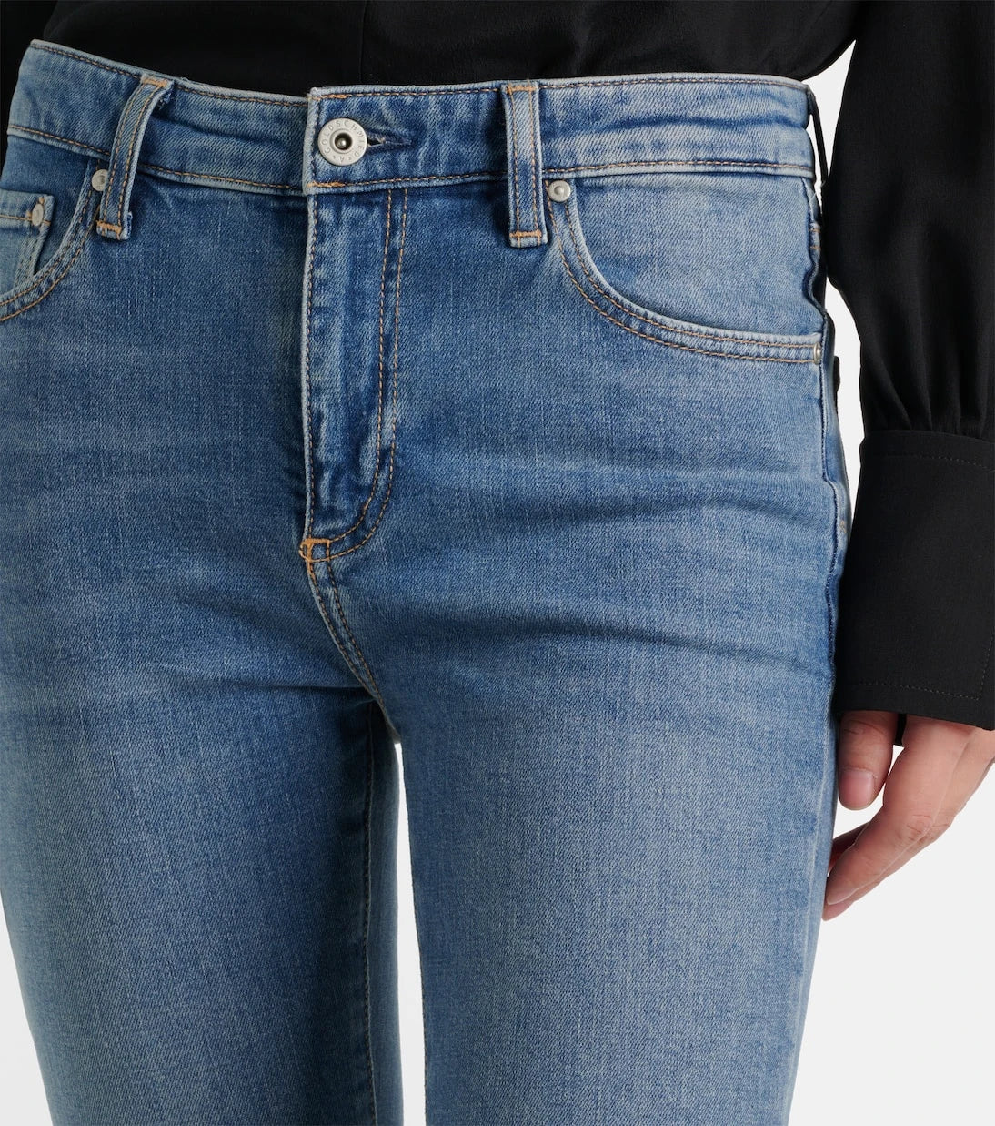 AG Jeans - بنطلون جينز ماري بقصة سلم وخصر عالٍ