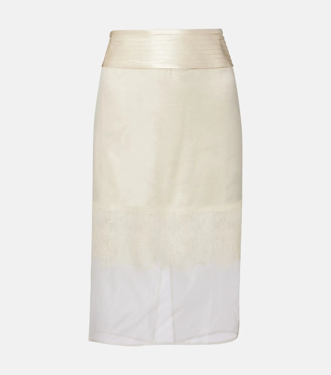 Xu Zhi - Lace-trimmed midi skirt