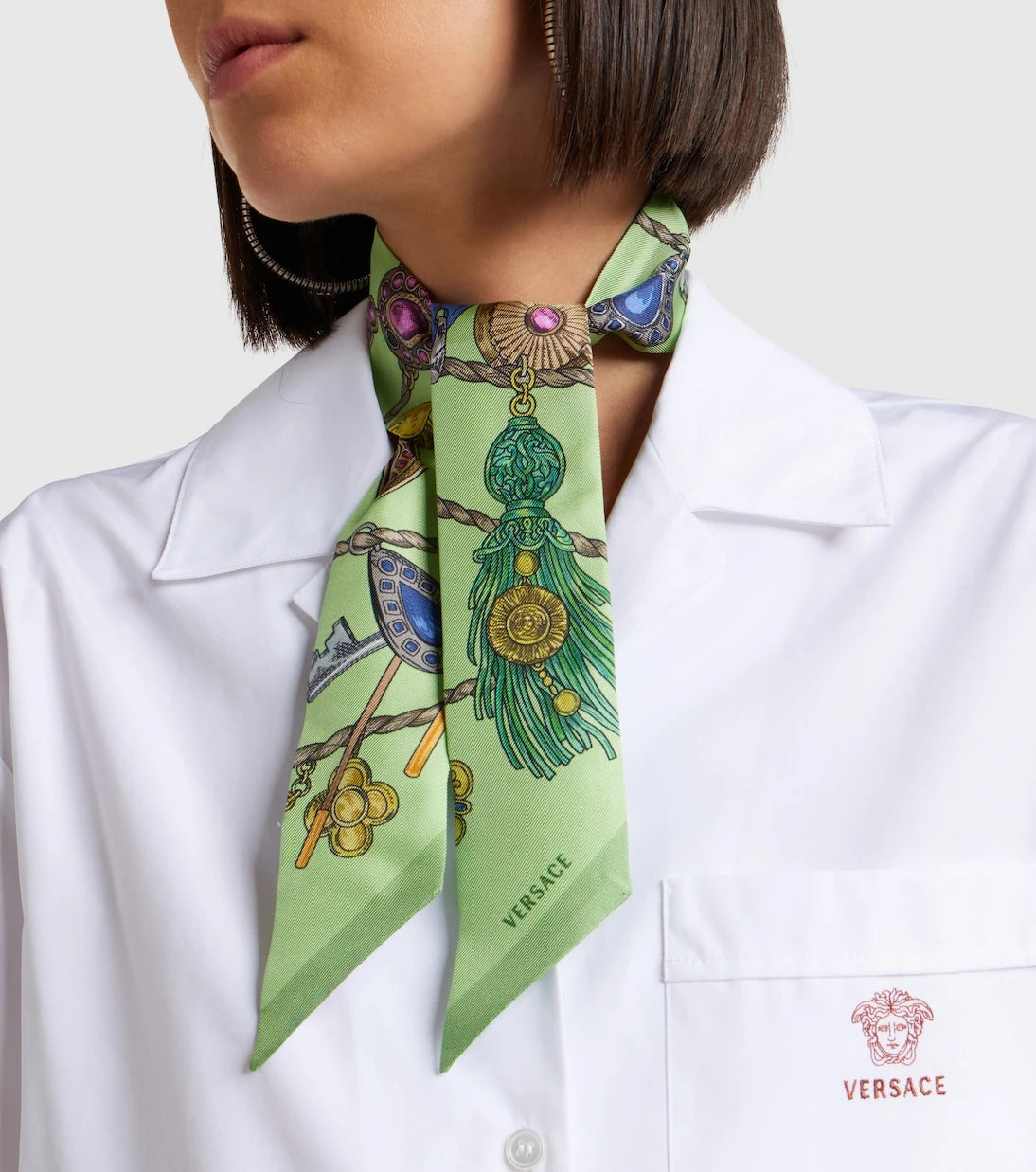 Versace - Floral silk twill scarf