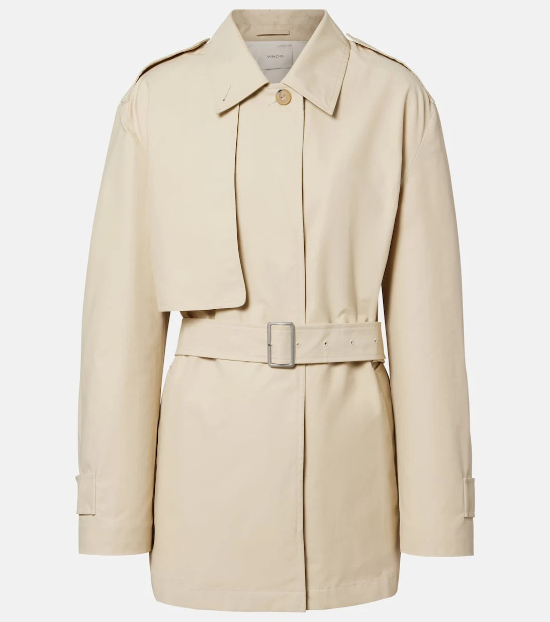 Vince - Cotton-blend cropped trench coat