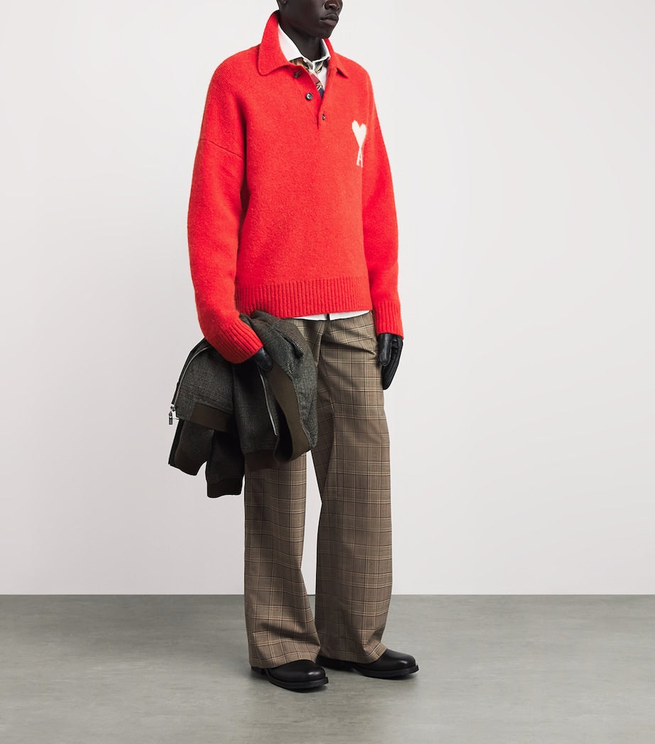 Alpaca-Blend Ami de Coeur Polo Sweater