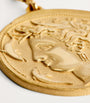 Azlee Large Yellow Gold and Diamond Goddess Coin Charm
