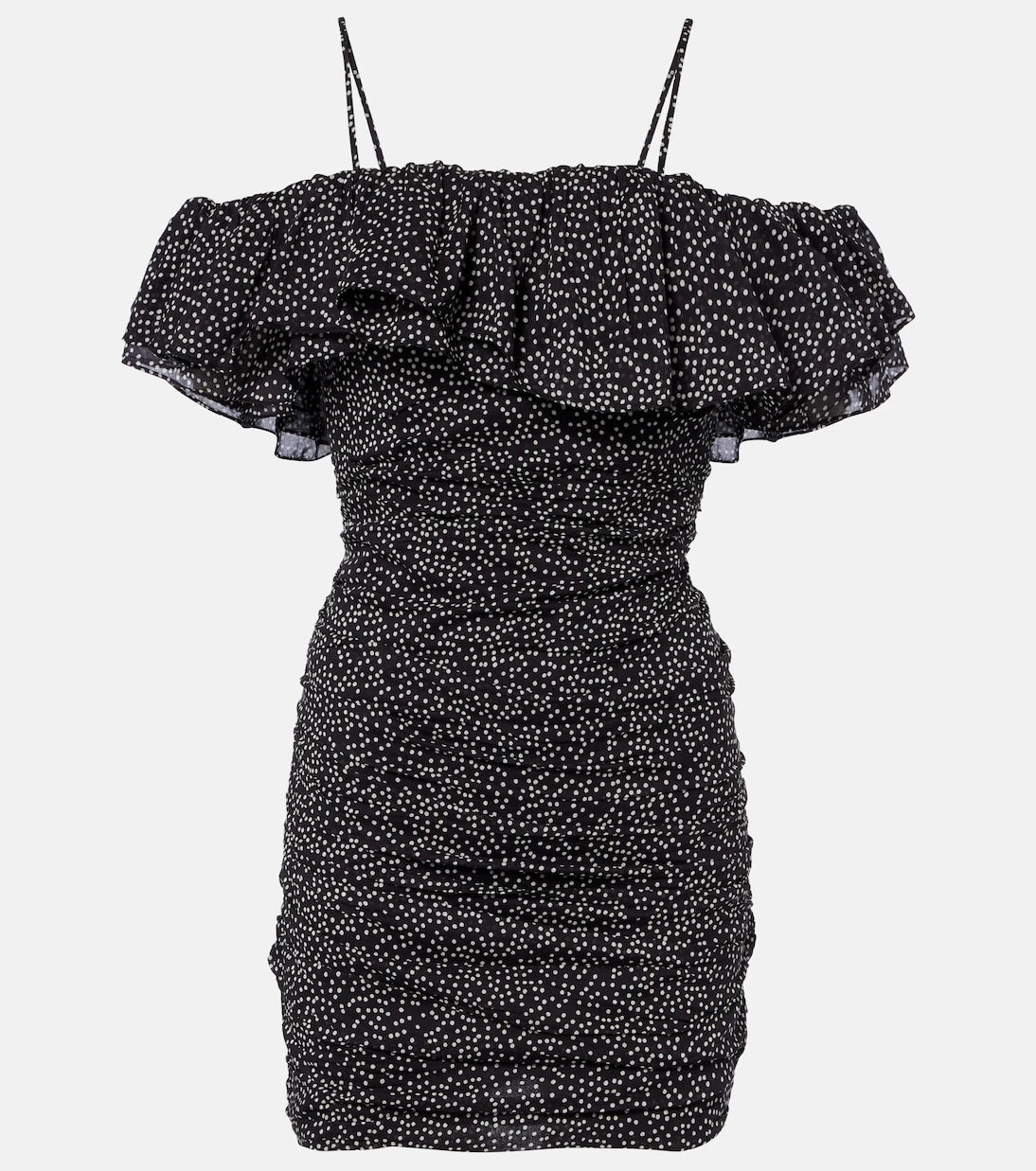 Marant Etoile - Davilia draped polka-dot cotton minidress