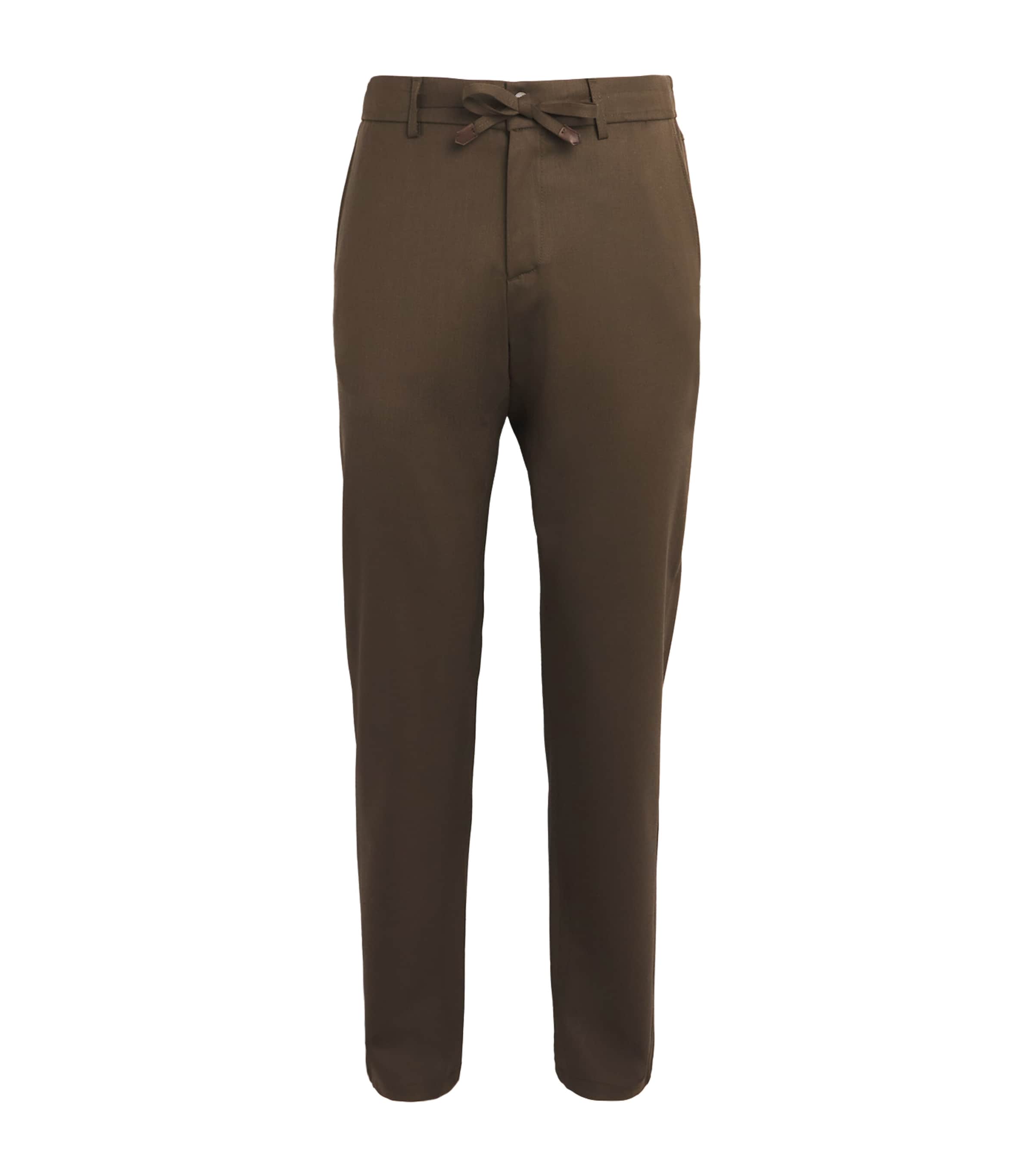 Stretch-Wool Drawstring Trousers
