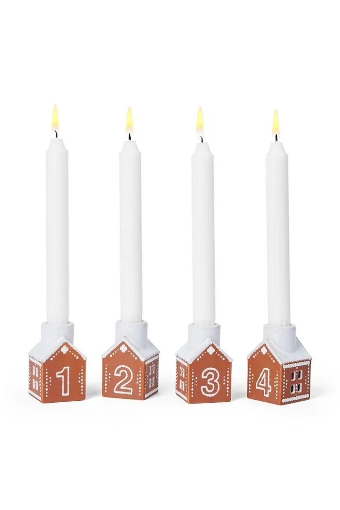 Dekoratif mumluk Kähler Gingerbread Advent 7,5 x 5 cm (4 adet)