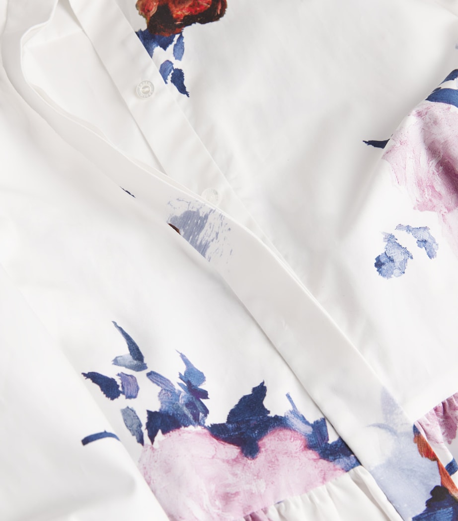 Floral Print Midi Shirt Dress